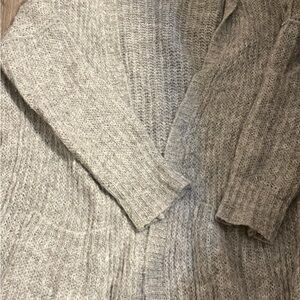 Free People Heather Grey Fuzzy Knit Sweater